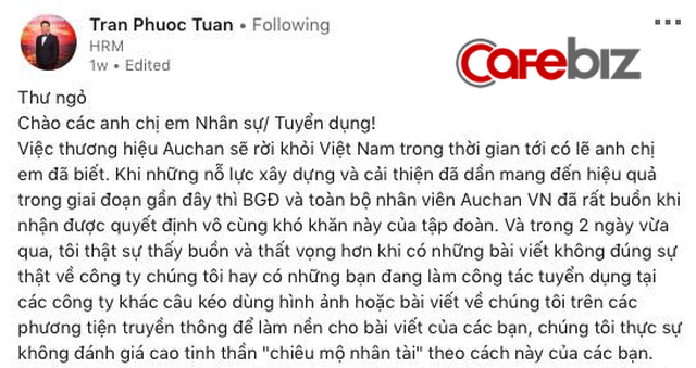 Trước khi tạm biệt Việt Nam, Auchan vẫn nỗ lực tìm kiếm cơ hội làm việc mới cho nhân viên của mình