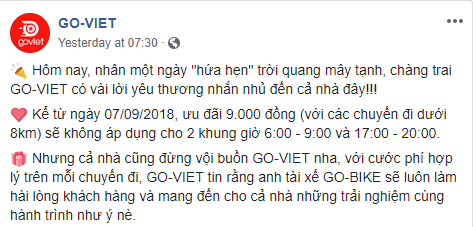 Go-Viet dừng khuyến mãi 9.000 đồng/cuốc vào giờ cao điểm, nhiều khách hàng chuyển sang Grab, tài xế phản ứng trái chiều