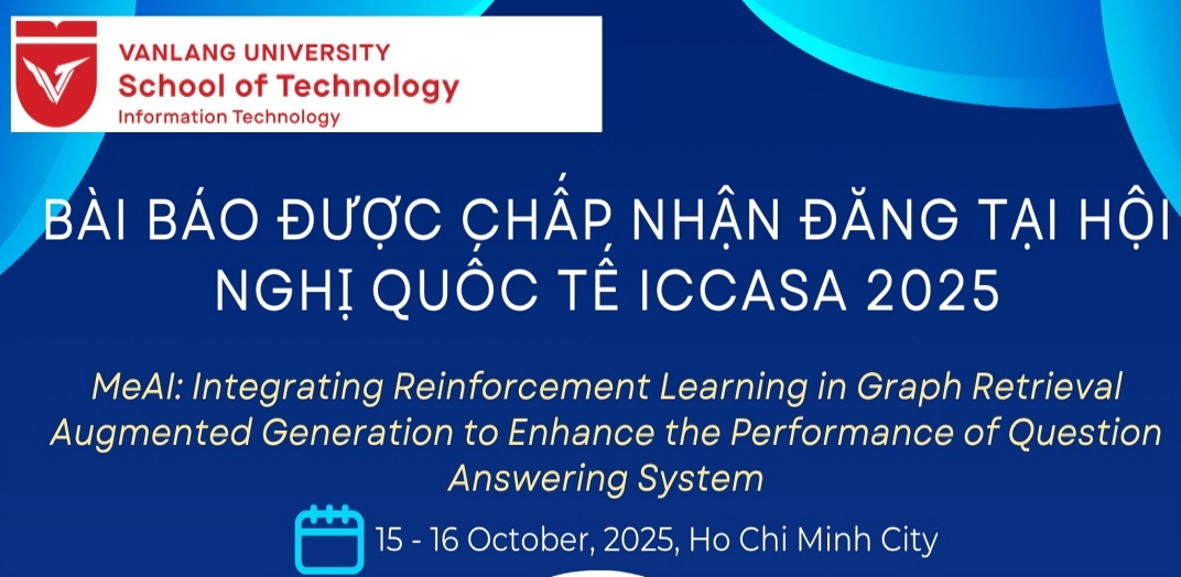 Sinh viên khoa CNTT Đại học Văn Lang có bài báo khoa học được chấp nhận đăng trên hội nghị quốc tế ICCASA 2025 (indexed Web of Science, Scopus)