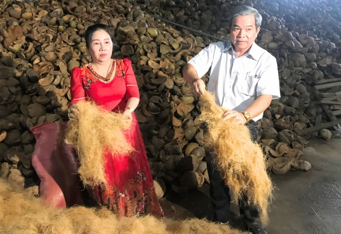 Vỏ dừa phế phẩm thành mặt hàng xuất khẩu chủ lực của Bến Tre