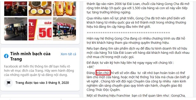 Cảnh báo tình trạng giả mạo thương hiệu trà sữa Gong Cha ‘lừa’ bán nhượng quyền đến hàng trăm triệu đồng