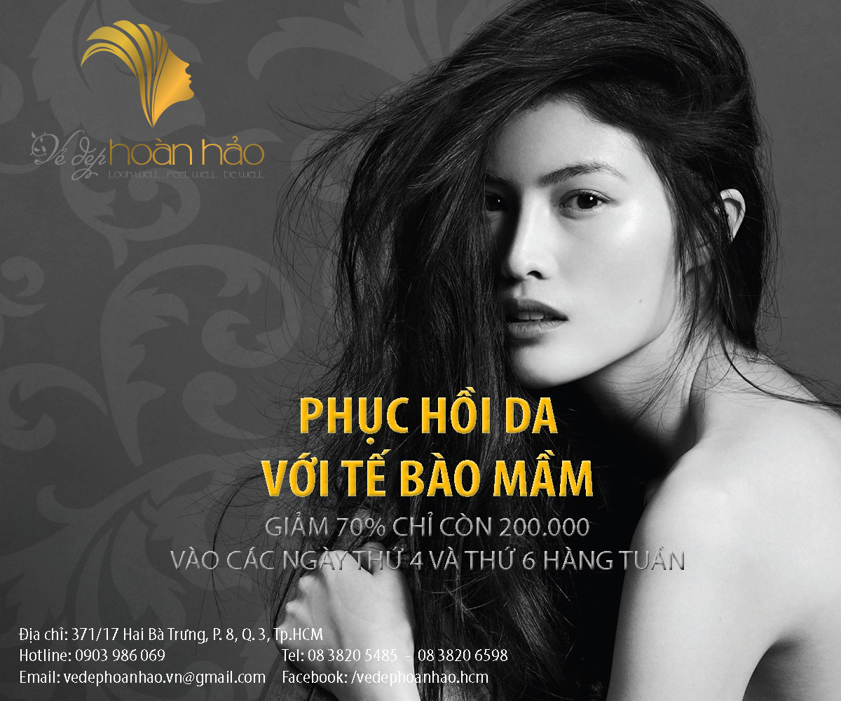 Vẻ đẹp hoàn hảo, phục hồi da với tế bào mầm, spa