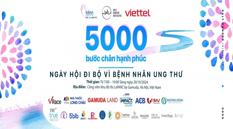 “5000 Bước chân hạnh phúc” Ngày hội đi bộ vì Bệnh nhân ung thư Việt Nam 2024