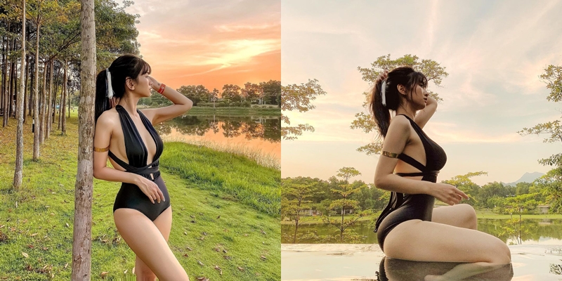 Lê Bống thắng thế Sĩ Thanh, Lệ Quyên trong “cuộc chiến bikini“ nhờ tạo dáng “mắc cạn“