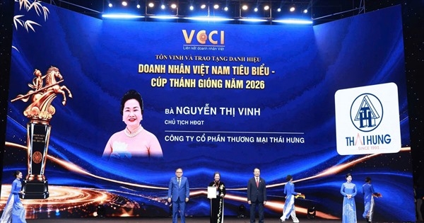 Chủ tịch HĐQT Thái Hưng Nguyễn Thị Vinh được vinh danh 'Doanh nhân Việt Nam tiêu biểu' năm 2026