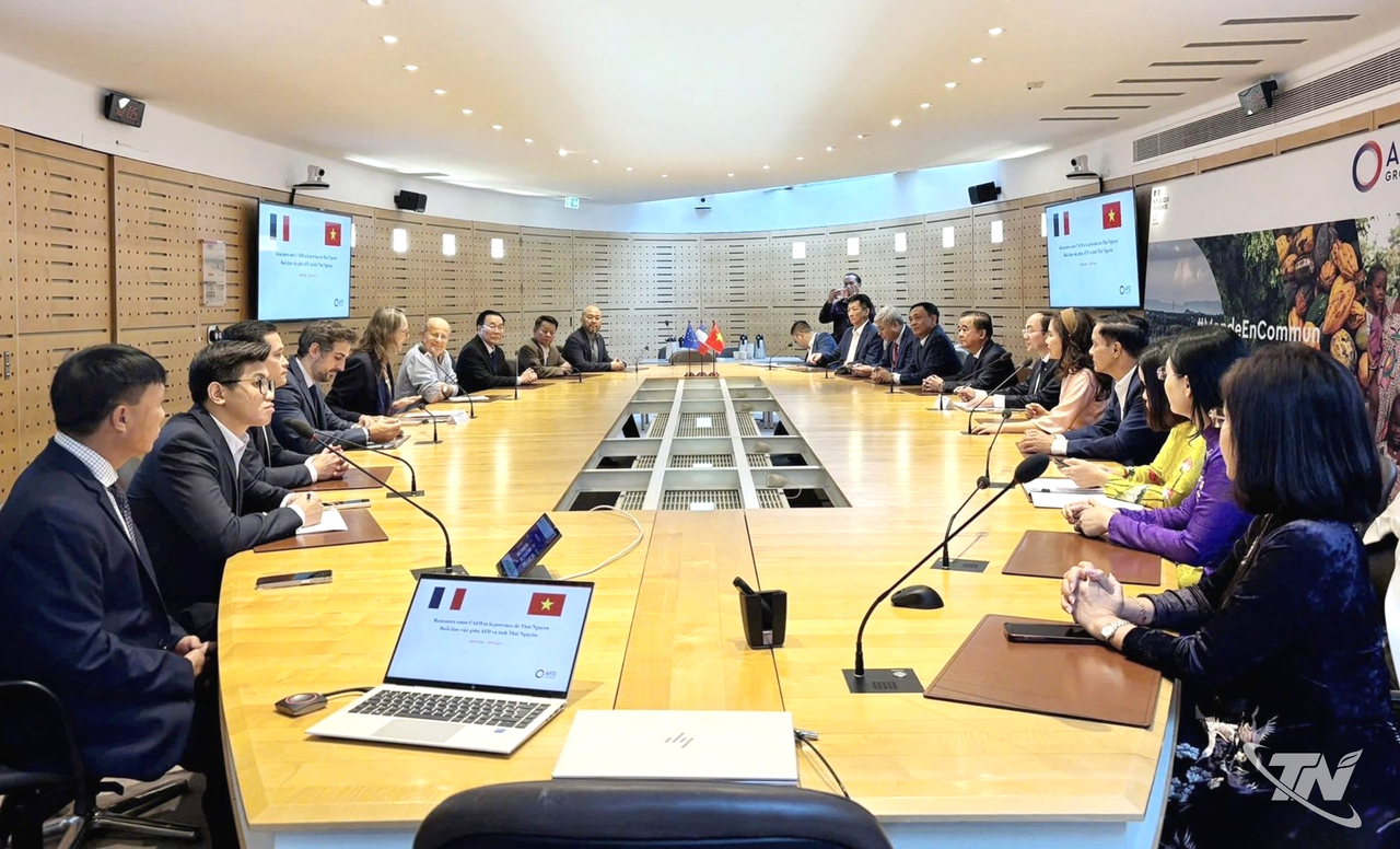 Đoàn công tác tỉnh Thái Nguyên làm việc với Cơ quan Phát triển Pháp (AFD).